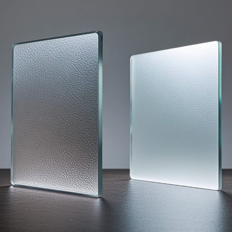 Sand-blasted and etched glass